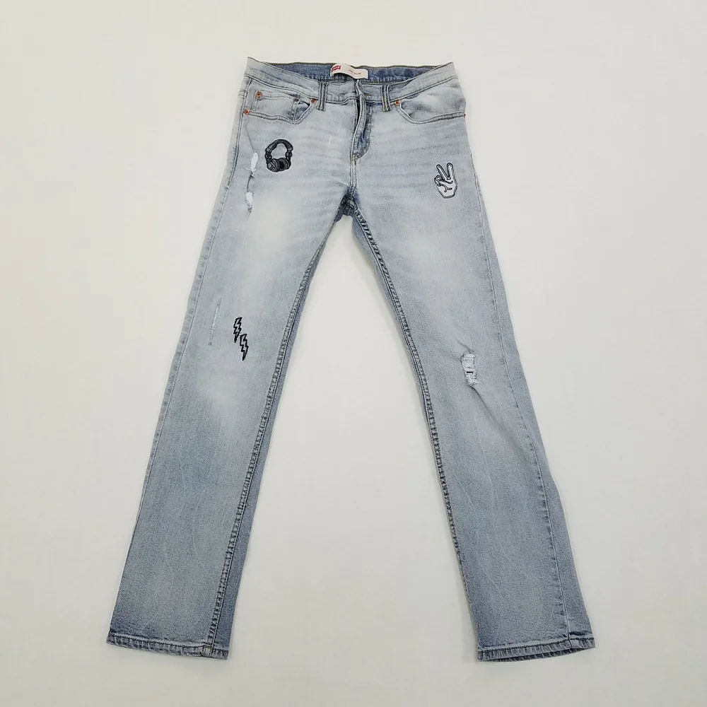 Levi's Big Boys 511 Slim Destruction Patched Jeans